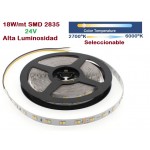 Tira LED 5 mts Flexible 24V 90W 600 Led SMD 2835 IP20 CCT 2700K a 6500K Alta Luminosidad Tira LED 5 mts Flexible 24V 90W 600 Led SMD 2835 IP20 CCT 2700K a 6500K Alta Luminosidad